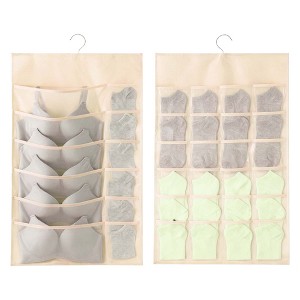 Unique Bargains Closet Hanging Organizer with Mesh Pockets and Rotating Metal Hanger - 1 of 4