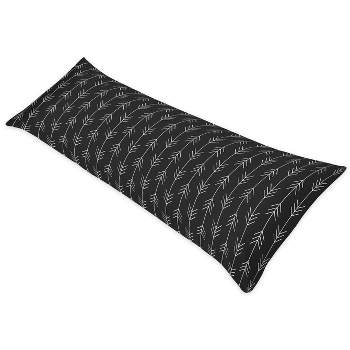 Sweet Jojo Designs Boy or Girl Gender Neutral Unisex Body Pillow Cover (Pillow Not Included) 54in.x20in. Rustic Patch Black and White