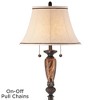 Kathy Ireland Sonnett Vintage Rustic Floor Lamp with Black Riser 68" Tall Bronze Metal Faux Marble Ivory Linen Bell Shade for Living Room Bedroom Home - 3 of 4