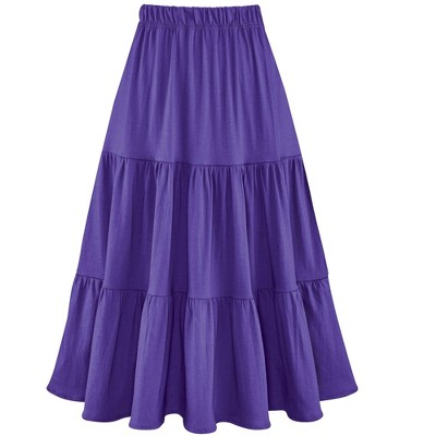 Collections Etc Tiered Pull-on Knit Skirt