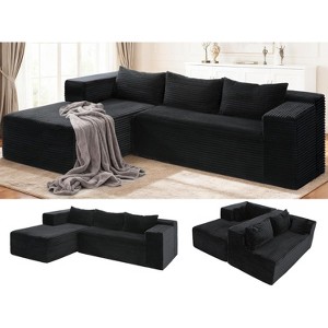 Homdox 109" Cloud Sectional Couch - Ultra Comfy Boneless L-Shape Sofa, Deep Seat Corduroy Fluffy Couch for Living Room Decor - 1 of 4