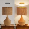KAISITE Boho Rattan Table Lamp with Drum Shade for Living Room or Bedroom - 3 of 4