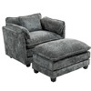 JUJABU Oversized Indoor Boucle Single Sofa with Portable Ottoman, Double Deep Cushions & Thick Wrapped Armrests - 2 of 4
