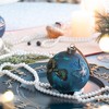 NAYSAYE Party Decoration and Accessories Glass Christmas Ball Ornaments Set of 6 for Christmas Tree Decors, Blue, 3.9"*3.9"*0.09" - 4 of 4