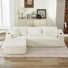 Beautyolove 104.3" Square Arm Polyester L-Shaped Full Foam Modular Sectional Sofa - 3 of 4