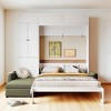 Mshliw Queen Size Murphy Bed Wall Bed with Sofa, Storage Shelves and Cabinets, Space-Saving Foldable Design for Apartments - 3 of 4