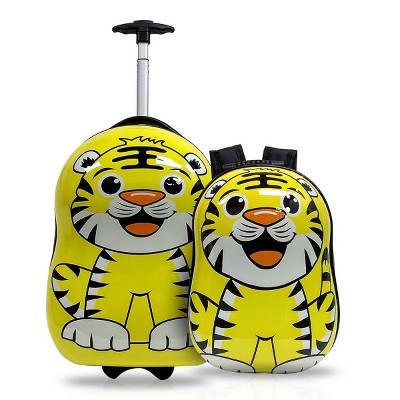 TUCCI Tigerlicious 2pc Kids' Hardside Carry On Luggage Set with 16" Suitcase & 13" Backpack