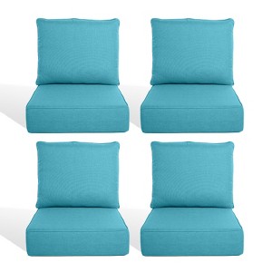 Buenhomino 24"x22" Outdoor Deep Seat Cushion Set, 6-inch Thicked Waterproof Patio Furniture Cushions with Removable Cover,8 Colors - 1 of 4