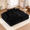 Upholstered Chaise Lounge Ultra-Soft Sleeper Sofa Bed Lazy Single Sofa Leisure Reading Couch with 4 Pillows, No Assembly Required - ModernLuxe - 2 of 4