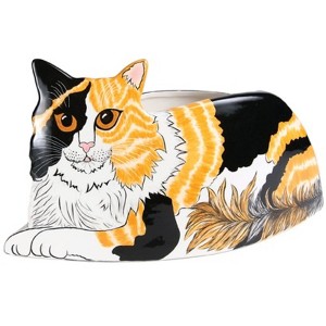 Pavilion Gift Company - Patches - Calico - 6.5" x 12.5" Cat Planter Vase - Decorative Vases - 1 of 4