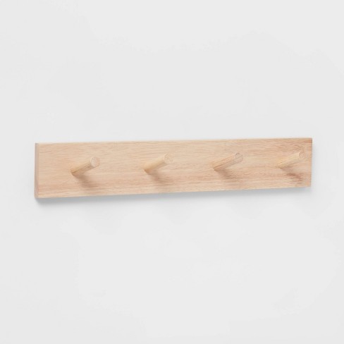 Wood 4 Hooks Rail Natural - Brightroom™ : Target