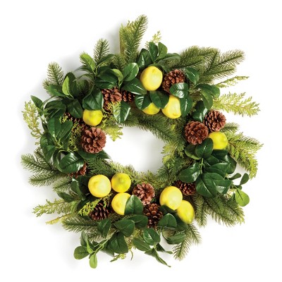 Plum & Post Lemon & Mixed Botanicals Wreath 26"