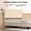 PDTEND Upholstered Bed Frame with Headboard & Charging Station, Wooden Slats, Noise-Free, No Box Spring, Easy Assembly - 3 of 4