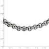 Black Bow Jewelry Men's 7mm Stainless Steel Textured Rolo Chain Necklace, 24 Inch - 4 of 4