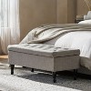 VYNXARIA Multi-Functional Ottoman: Plush Tufted Top, Hidden Storage, and Elegant Dark Wooden Legs - 3 of 4