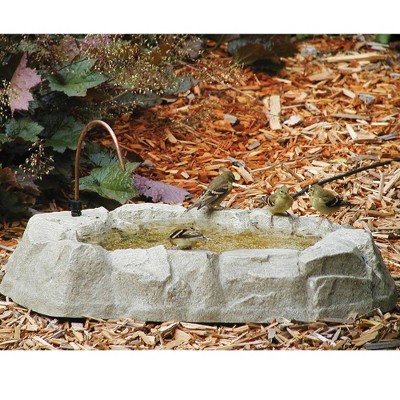 Rocky Mountain Tan Plastic Ground Level Bird Bath with Dripper