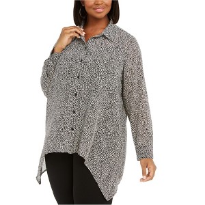 Michael Kors Womens Animal Print Button Up Shirt - 1 of 1