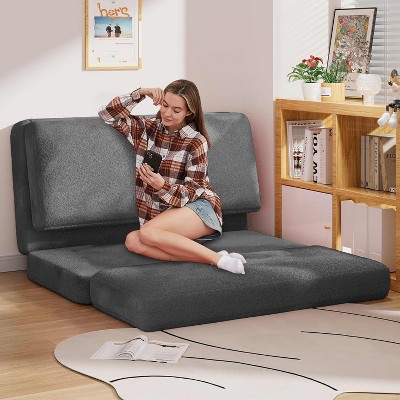 Mjkone Full Size Folding Floor Sofa Bed,Floor Gaming Mat Couch for Lazy Lounging and Sleeping