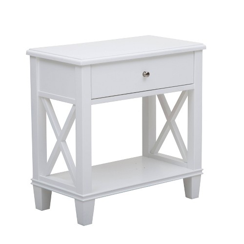 Open X Leg Side Table White - HomeFare