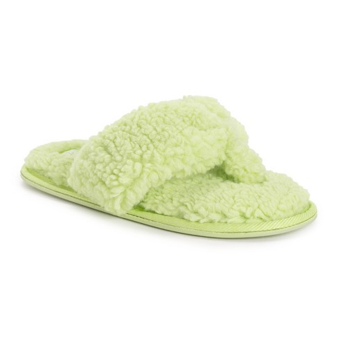 MUK LUKS Women's Taryn Thong Slipper-Butterfly Green XL (11-12)