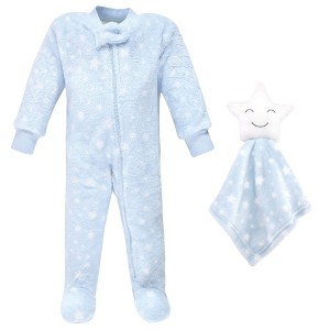 Hudson Baby Infant Boys Flannel Plush Sleep and Play and Security Toy, Boys Star - 1 of 3