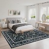 Washable Rug for Living Room Botanical Floral Bedroom Rug Non Slip Soft Vibrant Carpet Low Pile Foldable Floor Mat for Dorm - 2 of 4