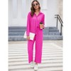 Women Two Piece Casual Outfits Y2K Loungewear Pleated Wide Leg Pants Long Sleeve Button Down Shirt Streetwear Set - 2 of 4