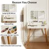 FONTOI 31.2"W Makeup Vanity Table Desk with Removable Mirror and 2 Drawers for Woman Bedroom Dressing Room, White, 31.2"*19.5"*31.98" - 4 of 4
