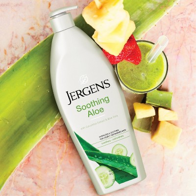 Jergens Soothing Aloe Hand and Body Lotion, Dermatologist Tested, Refreshing with Aloe Vera - 21 fl oz