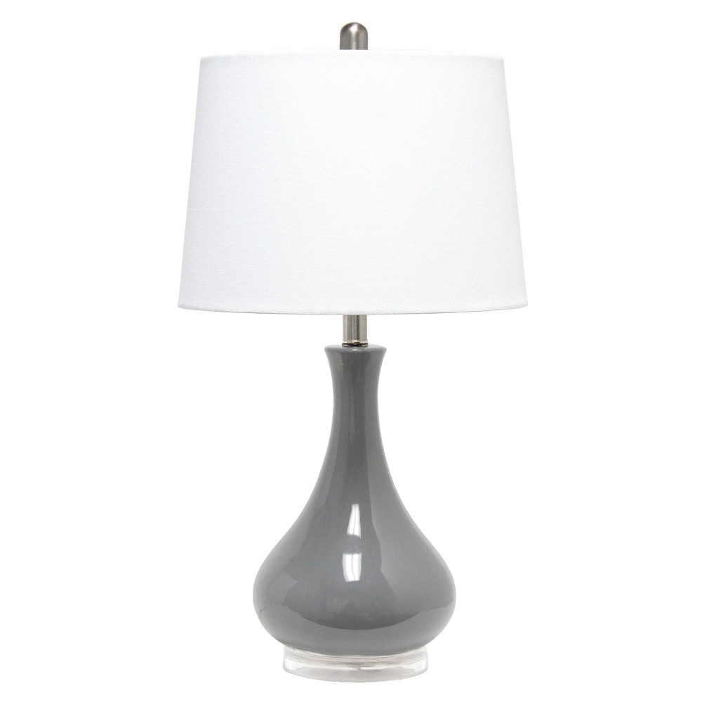 Photos - Floodlight / Garden Lamps Droplet Table Lamp with Fabric Shade Gray - Lalia Home