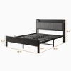 GDFStudio Lyra Modern Metal and Wooden Platform Bed Frame with Storage Headboard and Charging Station - 3 of 4
