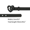 Elerevyo Women's Heart Shaped Belt Heart Buckle PU Leather Adjustable Waist Belts - 3 of 4