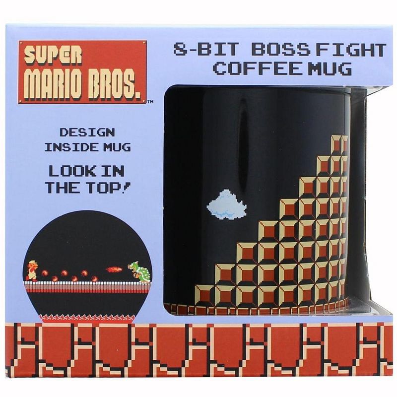 Just Funky Super Mario Collectibles | Super Mario 8-Bit Boss Black Ceramic Coffee Mug, 4 of 7