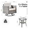 XIZZI Patio Outdoor Swivel Rocking Chairs Set of 2 with Side Table, 3 Pieces PE Rattan Wicker Patio Bistro Set with 360 Degree Rotation Chairs - image 4 of 4