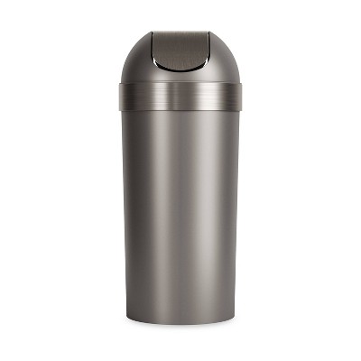 Pewter 16-Gallon Swing Top Kitchen Trash Can