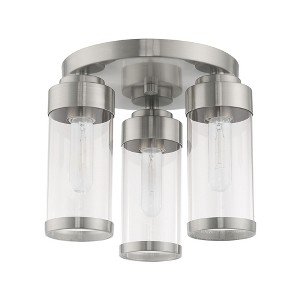 Livex Lighting Hillcrest 3 - Light Flush Mount in  Brushed Nickel - 1 of 4