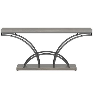 Resenkos 70.9" Console Table, Sofa Table with Faux Marble Tabletop for Entryway Gray - 1 of 4