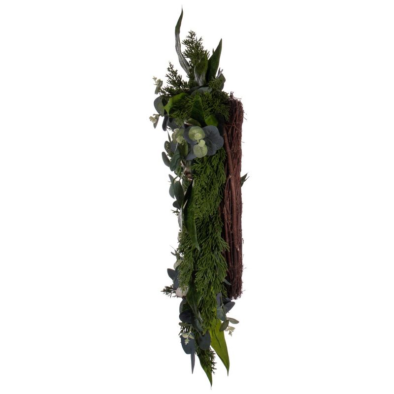 Vickerman 26" Green Artificial Eucalyptus Berry Wreath., 5 of 7