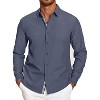 COOFANDY Mens Casual Button Down Shirt Untucked Long Sleeve Stretch Denim Dress Shirt - 3 of 4