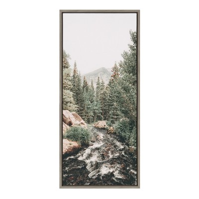 Meet Me Here Vertical Landscape Canvas Print with Gray Frame