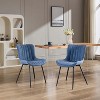 2-Pack Striped Dining Chairs with Backs, 300lb Capacity & Adjustable Non-Scratch Metal Legs, Set of 2 - 3 of 4