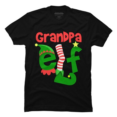Men's Design By Humans Grandpa Elf Christmas By Personalized T-shirt ...