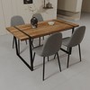 5-Piece Dining Set with Rectangle Kitchen Table and 4 Suede Armless Chairs - 2 of 4