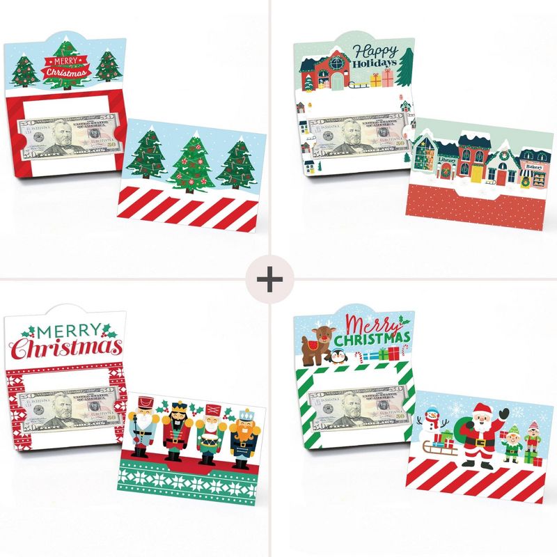 Big Dot of Happiness Merry Christmas Cards - Assorted Holiday Money and Gift Card Holders - Set of 8, 4 of 8