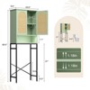 Rattan Over The Toilet Storage Cabinet, Tall Storage Shelves Wood Rack - 2 of 4