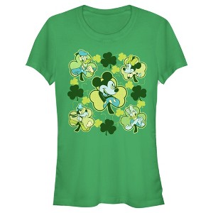 Juniors Womens Mickey & Friends Clover Squad T-Shirt - 1 of 4
