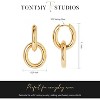 Gold Hoop Earrings for Women | 14K Gold Plated Dainty Link Dangle Hoops Simple Small Huggie Earrings | Trendy Gold Jewelry for Everyday - 4 of 4