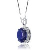 Guili Sterling Silver Blue Cubic Zirconia Round Pendant - 2 of 2