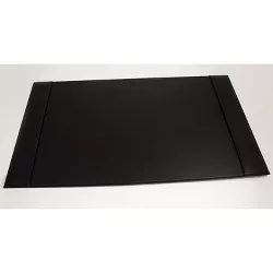 Bey-Berk Faux leather Desk Pad with Side Rail 20"" x 34"" Black (D1523) 