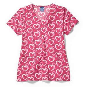 Zoe and Chloe Zoe+Chloe V-Neck Border Print Scrub Top - 1 of 1